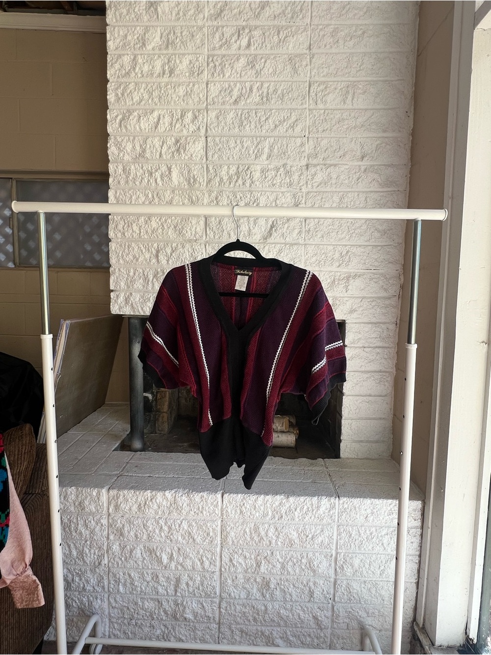 Fabulosity Knit V-Neck Sweater with Vertical Stripes, Size S